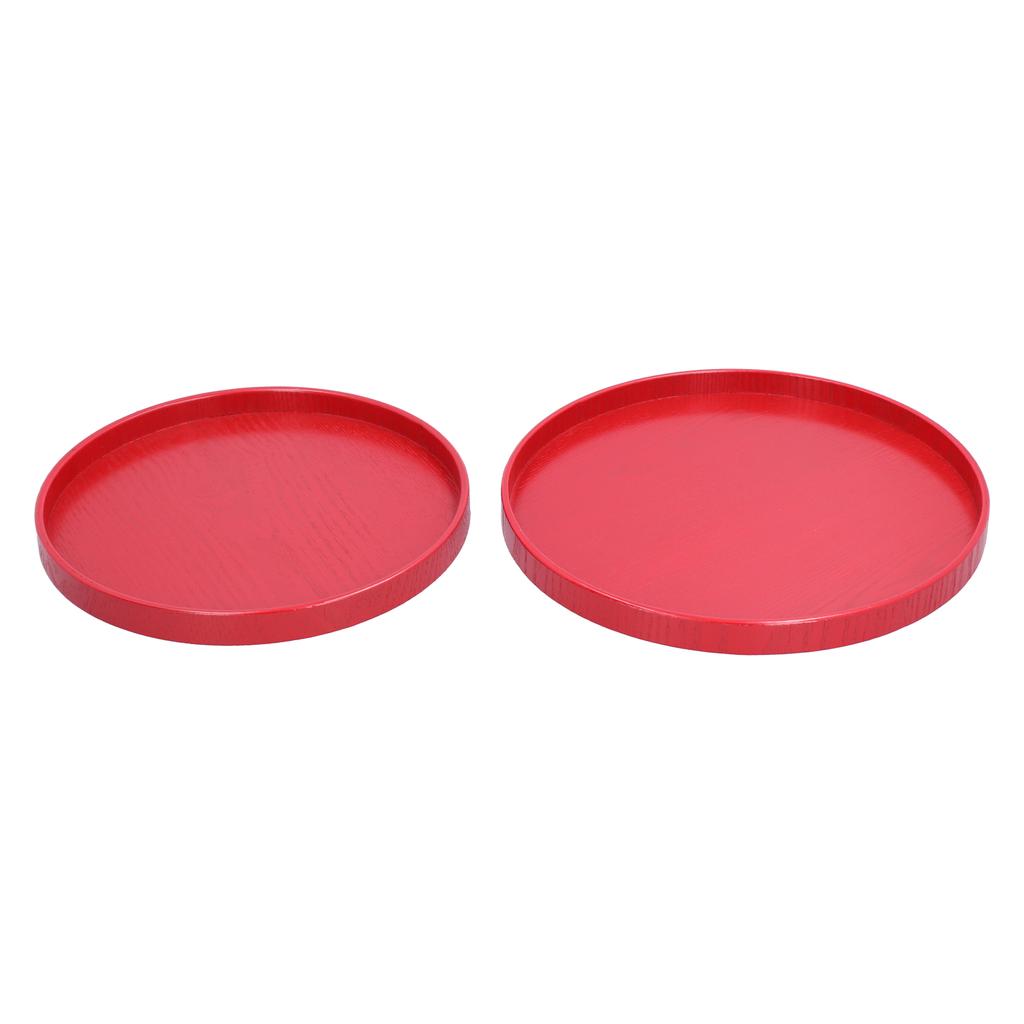 Zestaw 2 szt. Czerwona Okrągła Taca Filiżanka do Herbaty Talerz na Owoce Deser Taca do Serwowania dla Hotelu Restauracji Domu