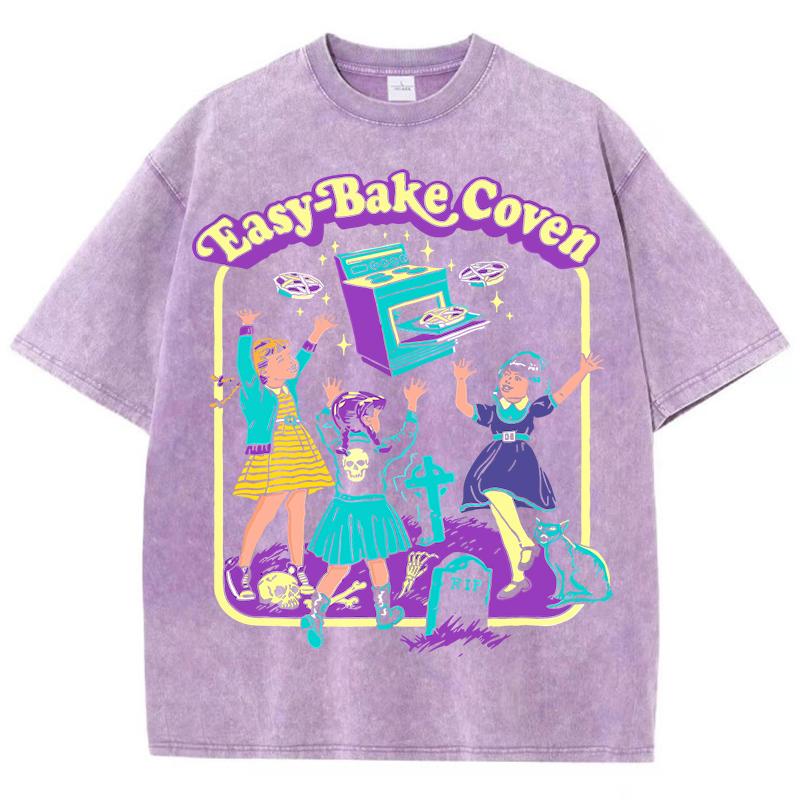 

Мужская стираная футболка с принтом Easy Bake Coven, летняя, дышащая, универсальная, модная, с коротким рукавом, унисекс, хлопковая, уличная одежда S