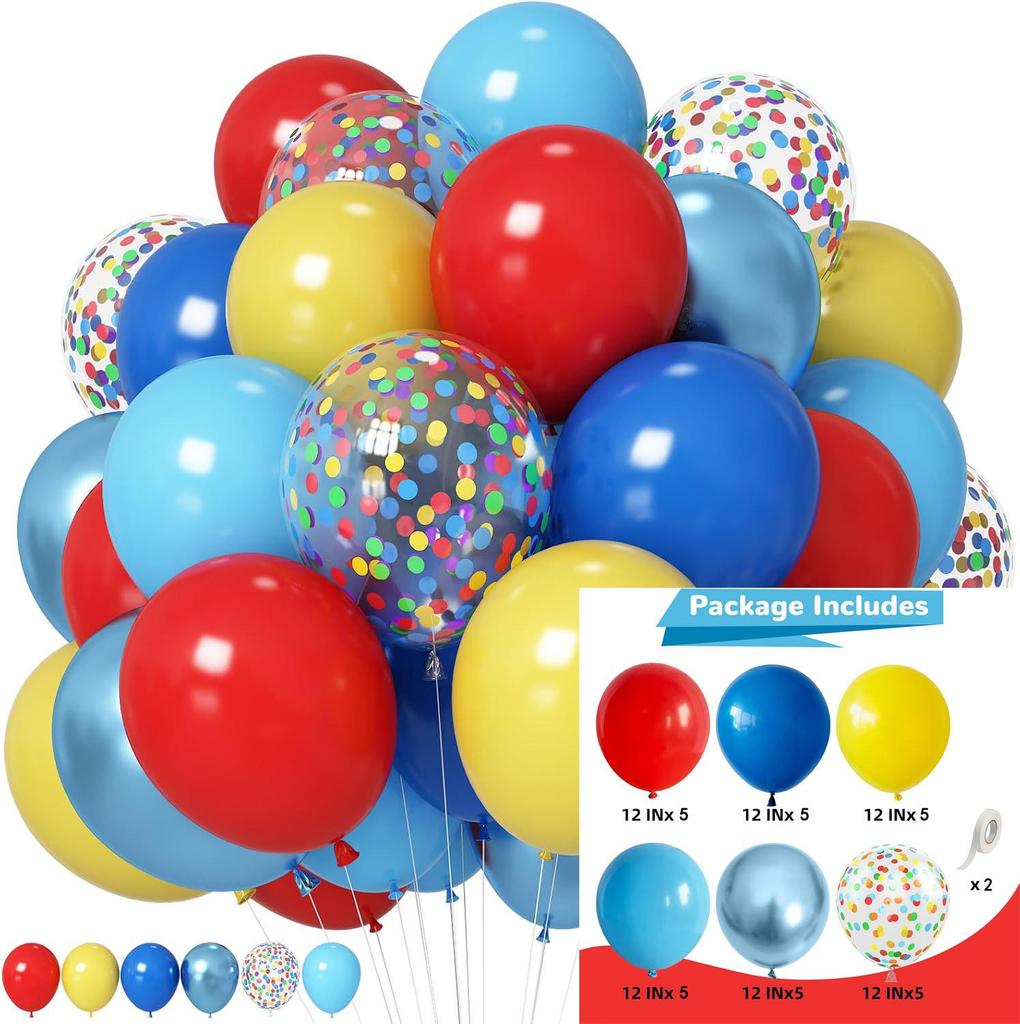 12" Sequin Confetti Balloons - Set of 30 for Christmas, Halloween, and Birthdays