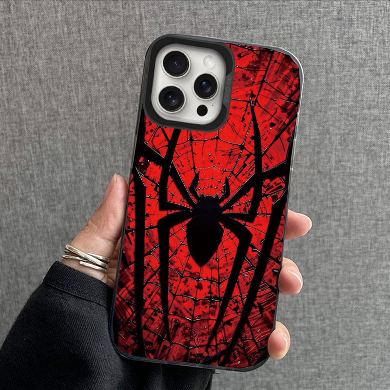 Black Spider Element Animal Print Phone Case For iPhone 16 Pro Max 15 14 13 12 11 XS X 8 7 Plus SE 2022 Shockproof Back Cover