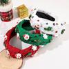 Crystal Top Knot Headwear Beaded Head Hoop Luxury Christmas Wide Headbands  Women