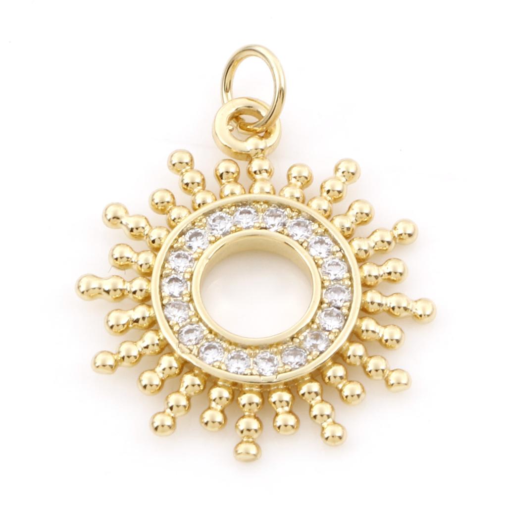 1 Piece Copper Galaxy Charms Sun Moon Round Shell Gold Color Pendants for DIY Making Necklace Bracelets Jewelry Findings