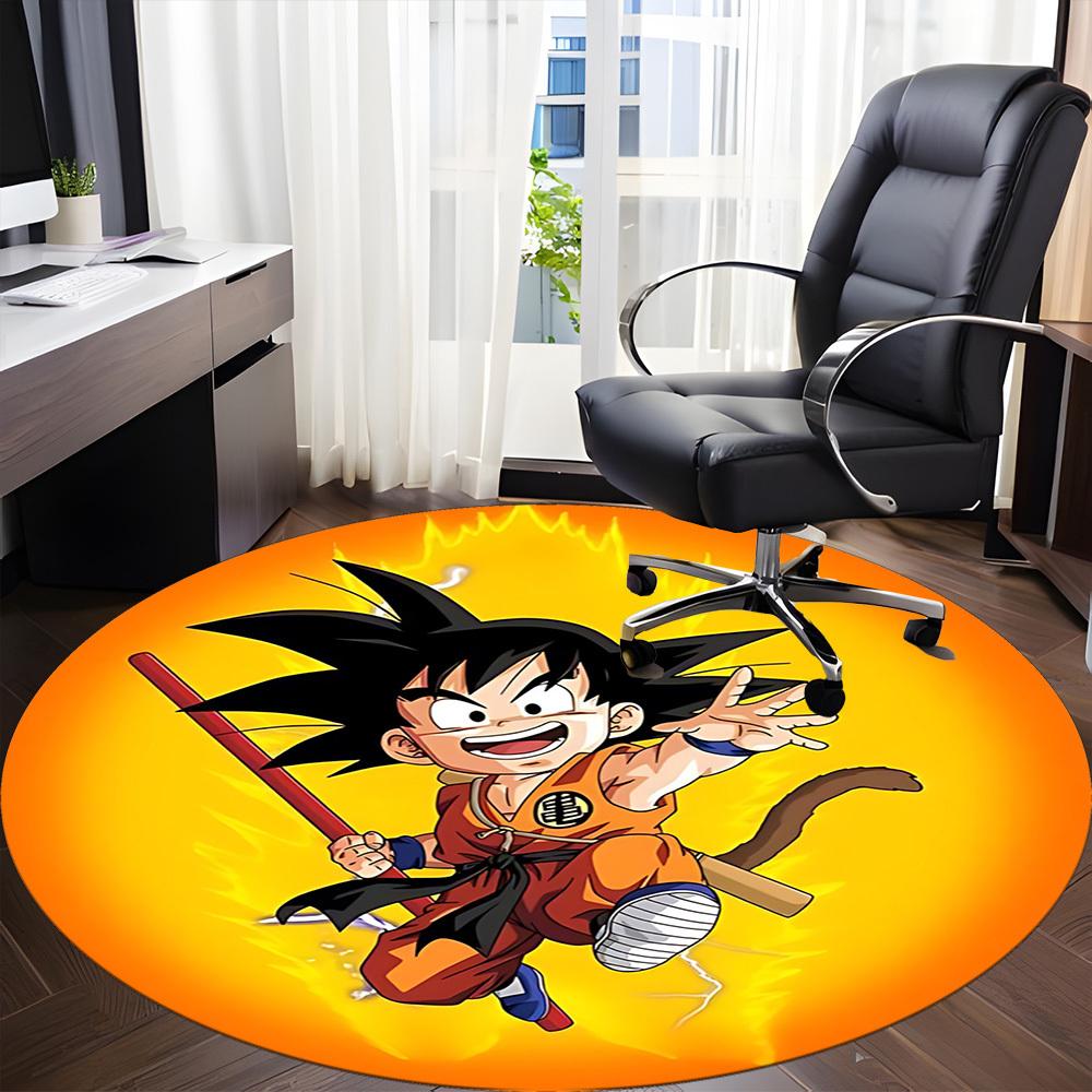 1pcGoku Saiyan Office Round Area Rug, Indoor Mat Suitable For Office,Bedroom Living Room Home Decor, Room Deco a0928165