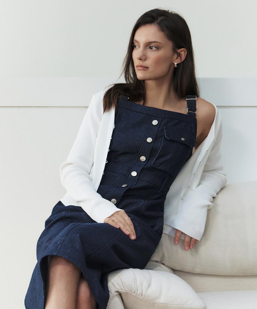 Artid Suspender Pocket Sleeveless Dress_Indigo