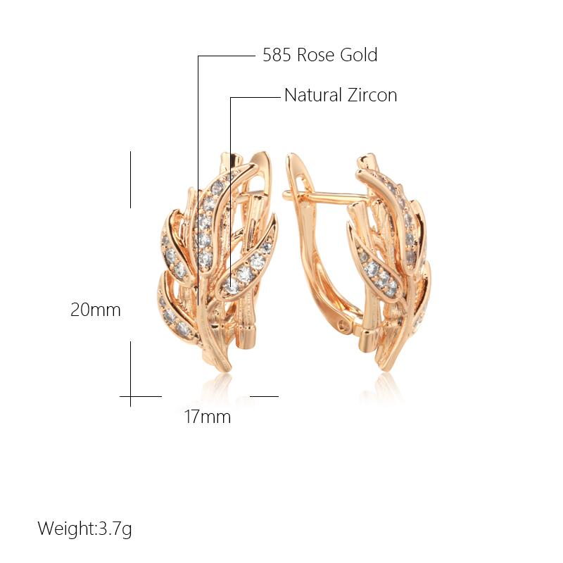 New Hollow Leaf Drop Earrings For Women  Rose Gold Color Unique Romantic Wedding Earrings Fashion Creative Jewelry