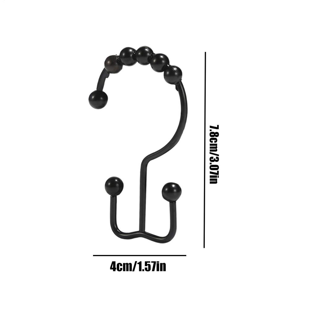 Shower Rod Hooks 12 Pieces Double Glide Drapery Hanger Shower Hooks Rings For Home Window Closet Bathroom Hotel Dorm Gym