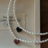 S925 Sterling Silver Niche Design Sense Retro Love Pearl Necklace Korean Style Simple Collarbone Chain