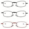 1 3-piece Set Men Women Reading Glasses Foldable Portable with Zipper Pocket and Foot Antenna