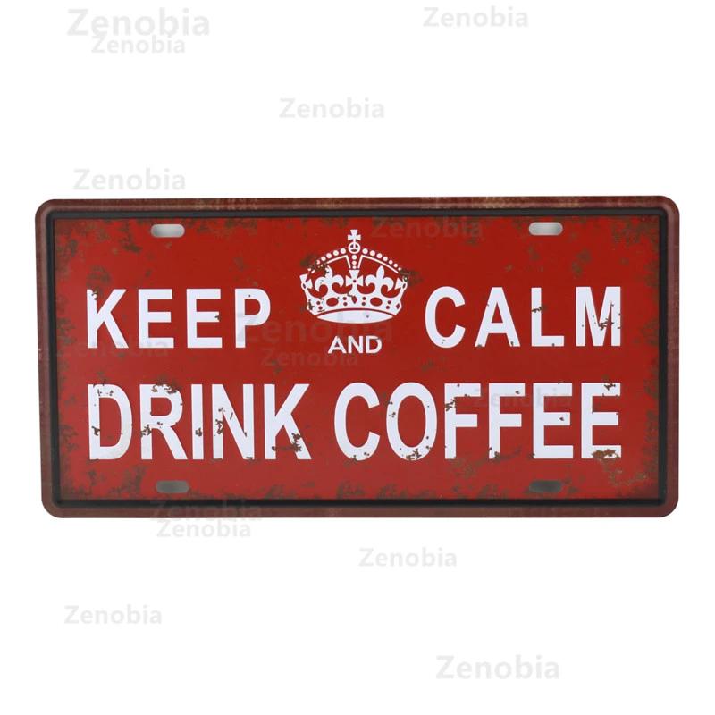 Open and Closed Coffee Bar Metal Sign Wall Art Murals Vintage Tin Poster Shabby Plaque Retro Plates Pub Cafe 3D Home Decoration