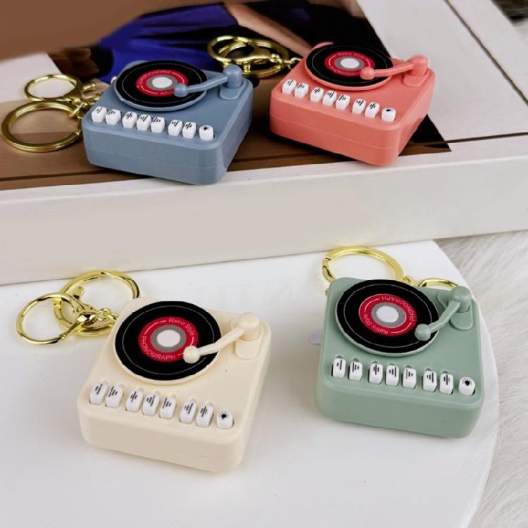 Stylish Retro Turntables Music Player Keychain Music Box Birthday Gift for Trendsetters and DJ Musics Enthusiasts