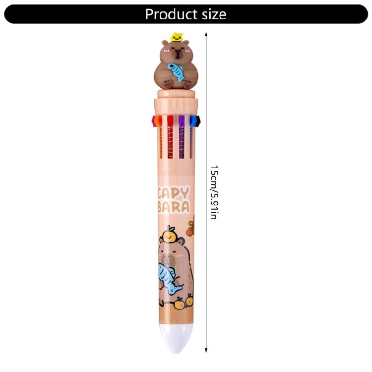 Cartoon Multicolor Pen for Color Coding Writing Drawing Journaling 10 Color-in-1 Writing Pen Multicolored Ballpoint Pen