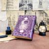 Vintage Sun Moon Leather Journal  Handmade  200 Deckle Edge Pages  C-Lock