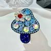 New Mini Mushroom-shaped Resin Alloy Plastic Hair Accessory with Rhinestones Bangs Clip BB Clip for Women Party Use