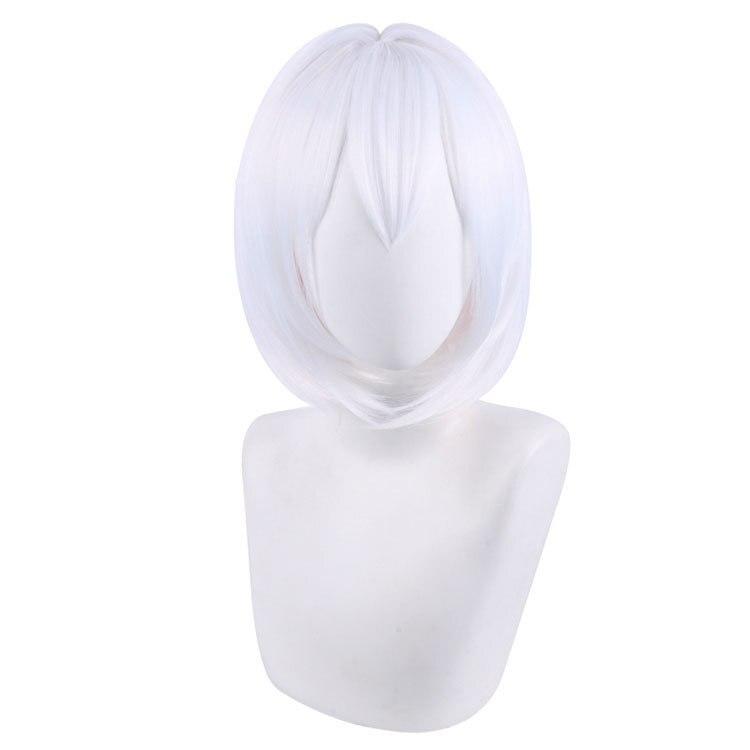 

Azur Lane HMS Sirius, белые и розовые парики для косплея, смешанные короткие термостойкие синтетические волосы, Хэллоуин, карнавал, ролевые игры 35CM белый