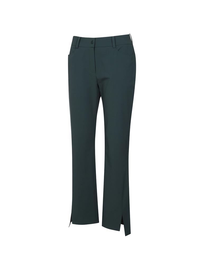 WIDEANGLE Co Front Slit Bootfit Pants L_Dark Green