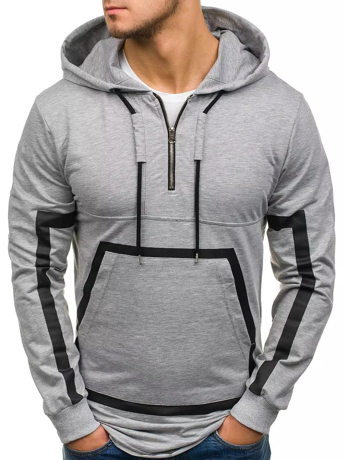 

Men s Casual Plus Size Hoodie with Unique Print Design M світло-сірий колір