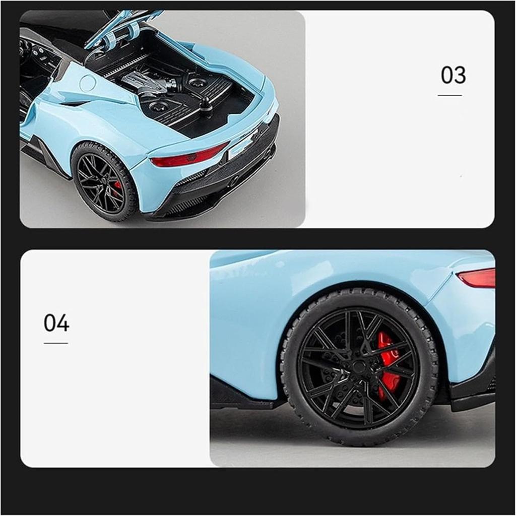 1/22 Scale Maserati MC20 Sport Car Model with Sound and Light, Pull Back Alloy Model Diecast Model Car for Kids Toy Gift