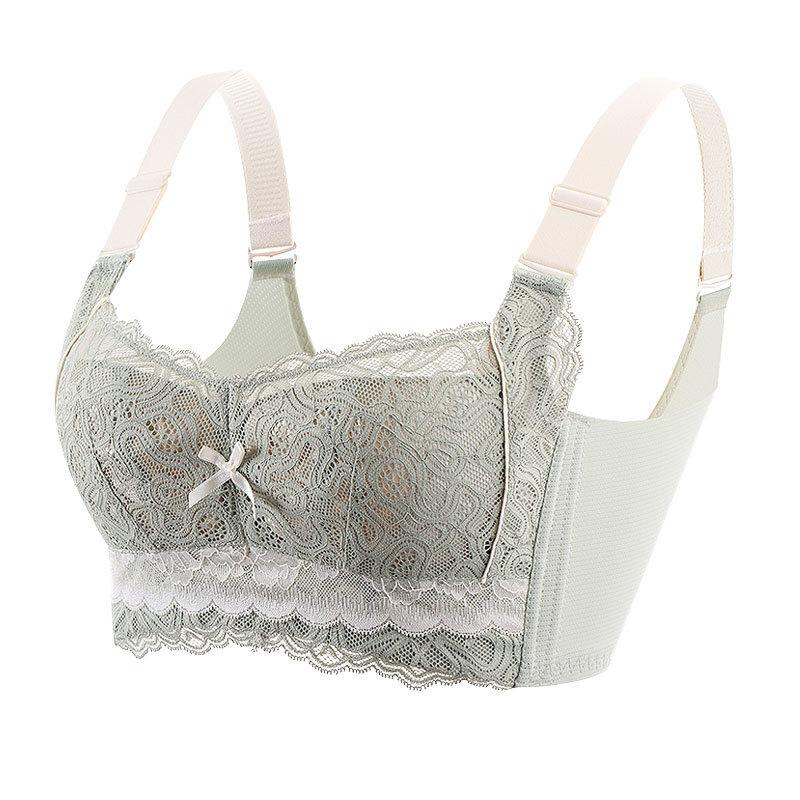 

Латексний бюстгальтер без сталевого кільця, великий розмір з підтягнутою грудьми, сексуальна підтримка верху, анти-провисання 46/105E зелений