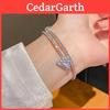 Modisches offenes Armreif-Armband für Damen mit Zirkonia-Herz und hochwertiger Verarbeitung für den täglichen Gebrauch