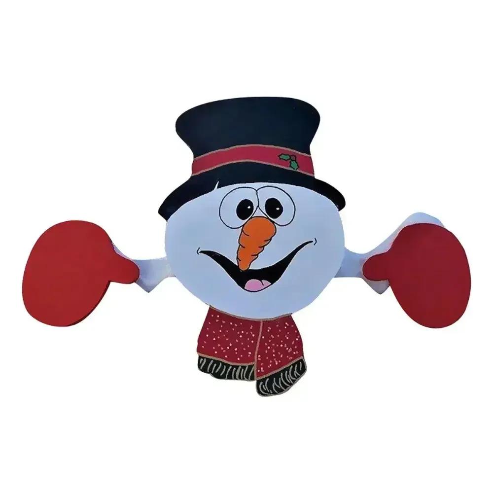 Christmas Fence Ornaments Santa Clause Snowman Reindeer Peeker Yard Ornaments Indoor Outdoor Ground Placard DIY Festival Gift
