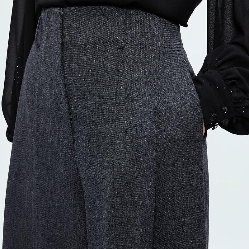 LANGZI Versatile Commuter High-Waist Wide-Leg Suit Pants
