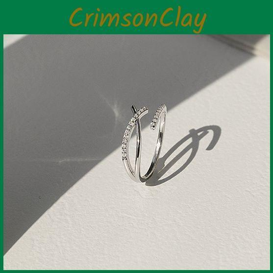 Geometric Fashionable Cross Ring With Zircon Stone Chic And Simple Design Popular Influencers Among