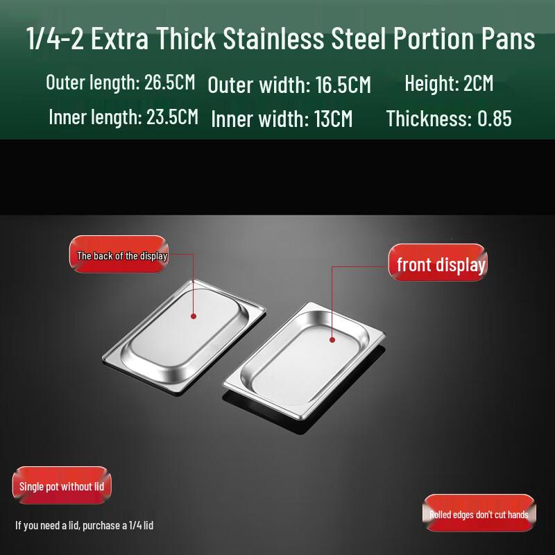 Commercial Rectangular 201 Stainless Steel Deep Food Pan