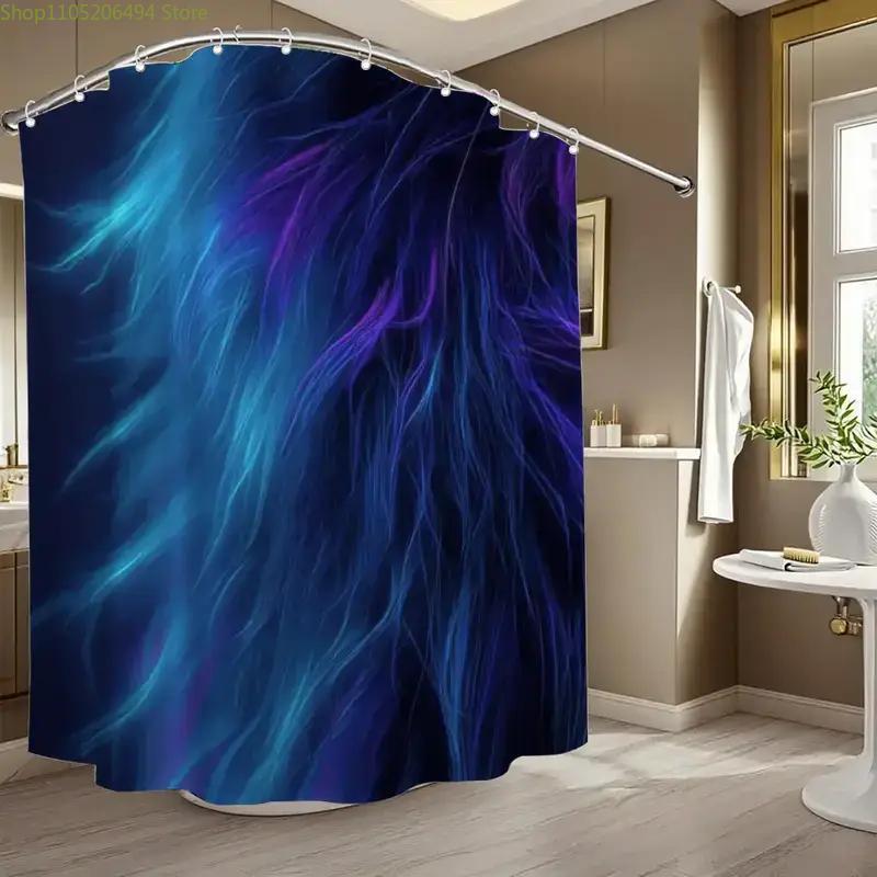 A Bathroom Shower Curtain, Featuring a Black Technology Launch Event, Dynamic Art Festival Shower Curtain, High-Definition Dig