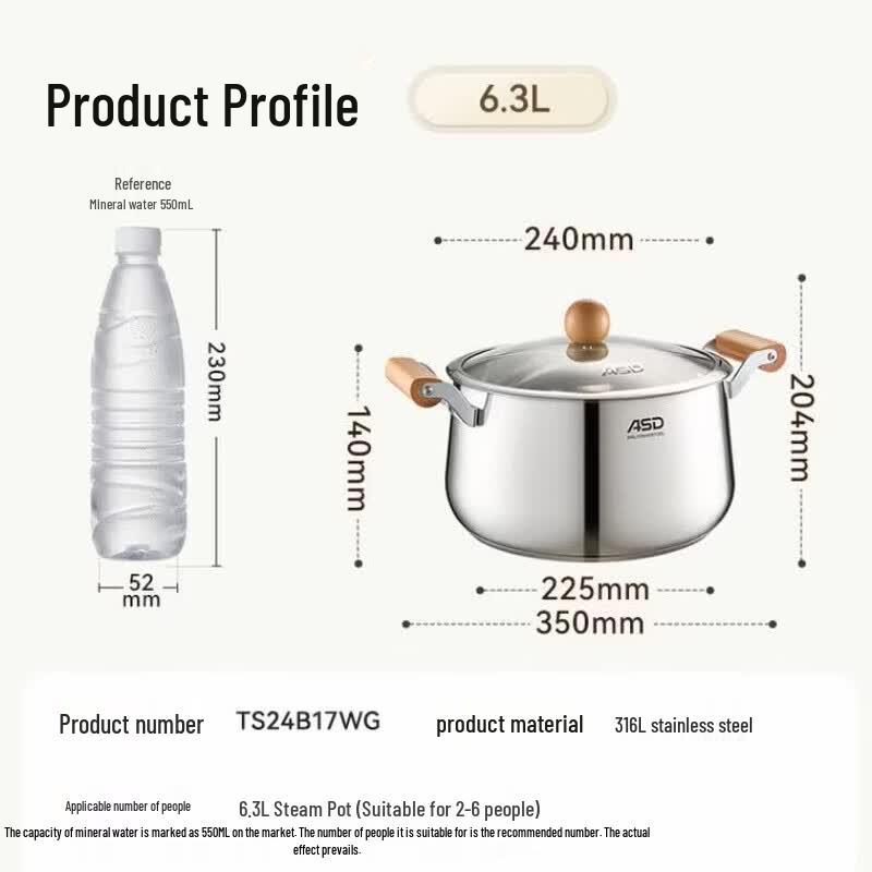 Aishida 316L Stainless Steel Multi-function Pot