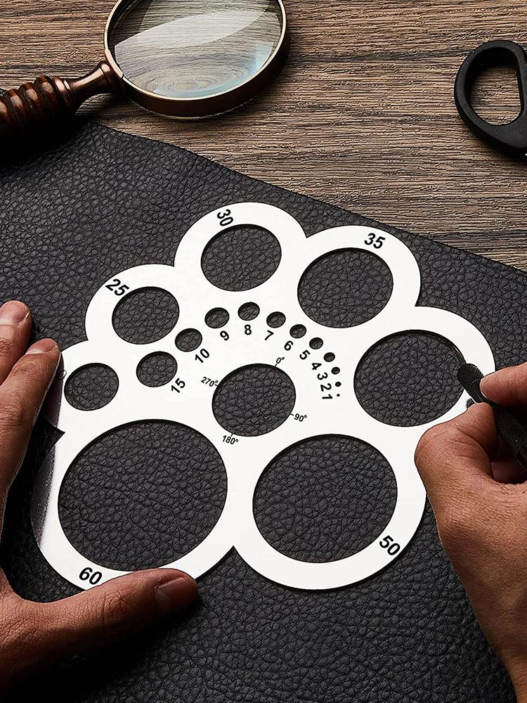 Leather Cutting Tools Corner Cutting Ruler Stainless Steel Round Leather Corner Cutting Ruler for
