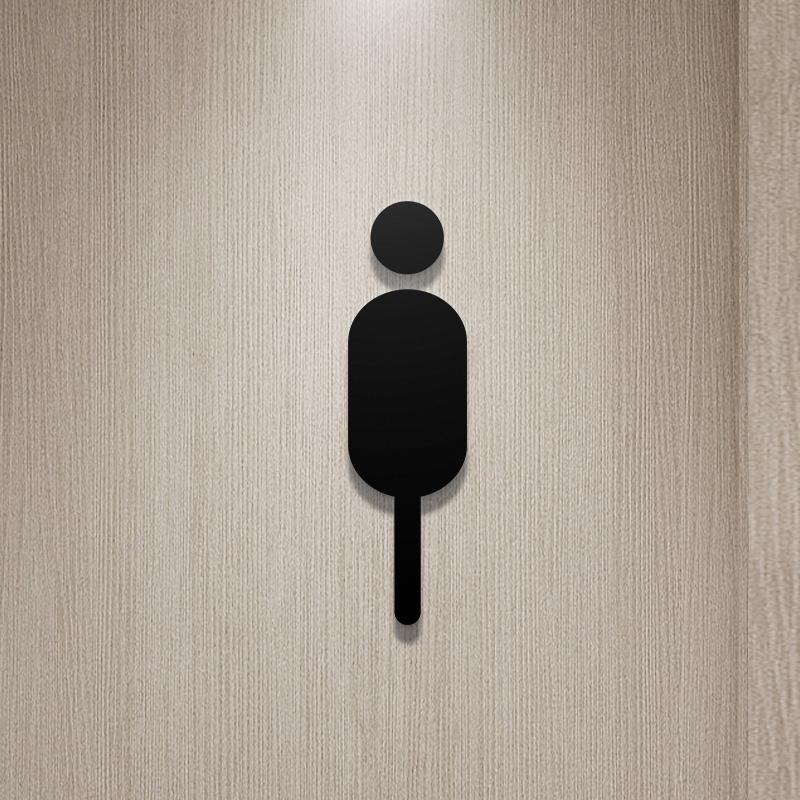 Shopping Malls Office Toilet Sign Plate Acrylic 3D Wash Room Door Wall Label Sticker WC Signage Board Art Hotel Home Decor