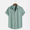 Men's Casual Shirt Fashion Loose Striped Short Sleeve Casual Beach Short Sleeve Shirt