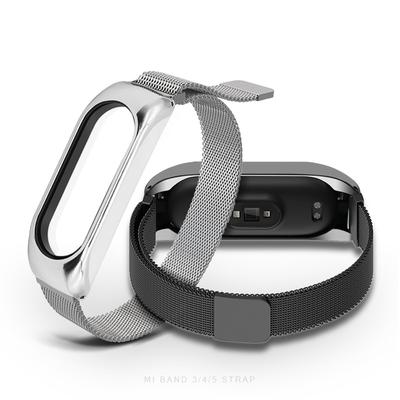 Pro Xiaomi Mi Band 4 5 6 Náramek Millet 4 3 Náramek Řemínek, pro Xiaomi Náramek Millet 3 5 6 Magnetický řemínek na hodinky z nerezové oceli AVE