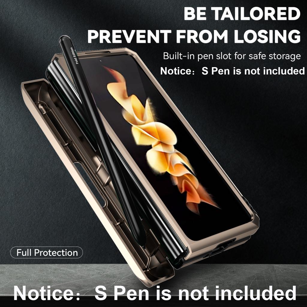 With Push Window Camera Protector Case for Samsung Galaxy Z Fold 6 5 4 Magnetic Car Holder Silicon Bumper Shockproof Armor Cover