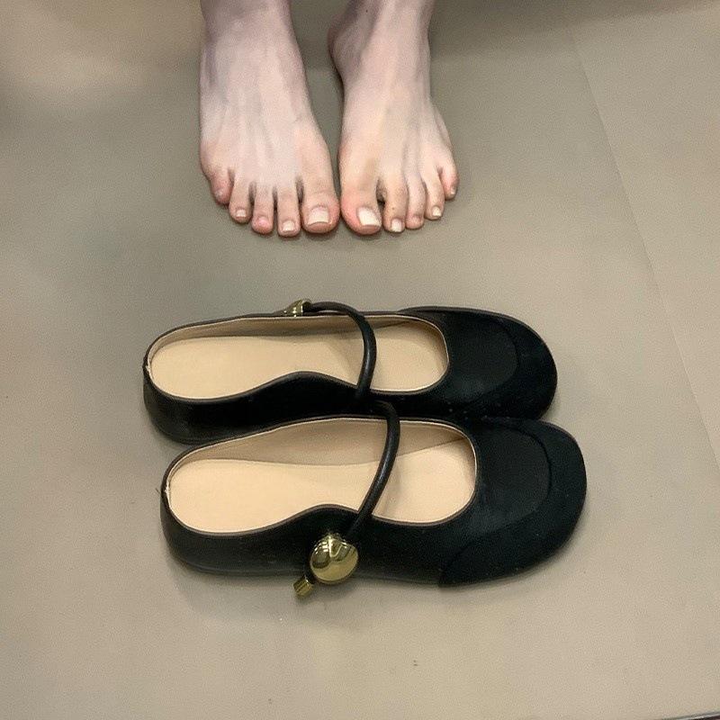 

French ballet gentle splicing bag head half slippers outer wear 2025 new inner height increase single shoes women 40