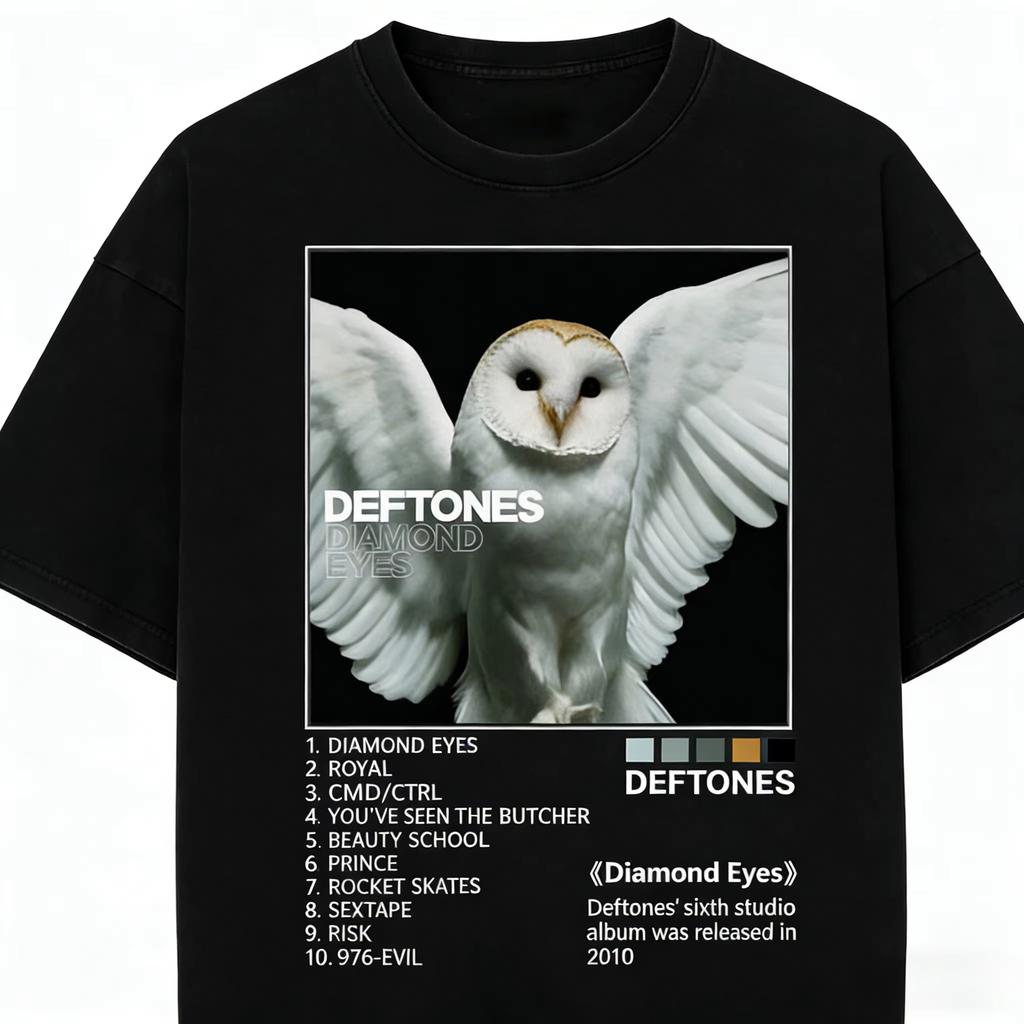 New Hip Hop Deftones Short Sleeve Round Neck Y2k Tshirt Pure Cotton Unisexs Clothing New Tops and Tshirts Unisexs Tshirts