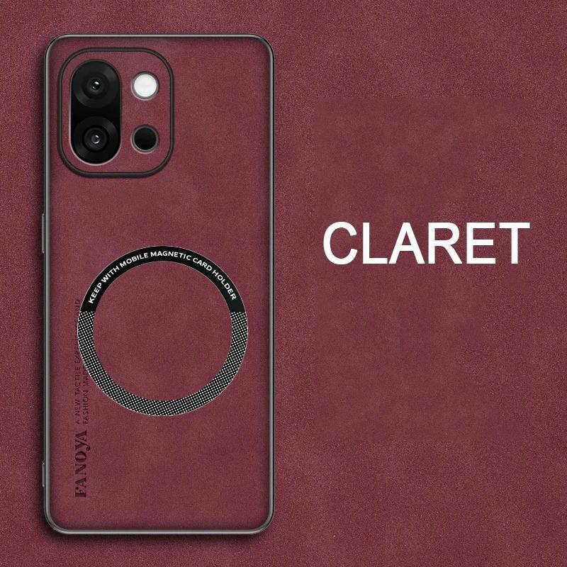 Business Sheep Skin Leather Case For OnePlus 15 13 13T 12T 13 ACE 5 Magnetic Wireless Charge Shockproof Anti-Fingerprint Cover