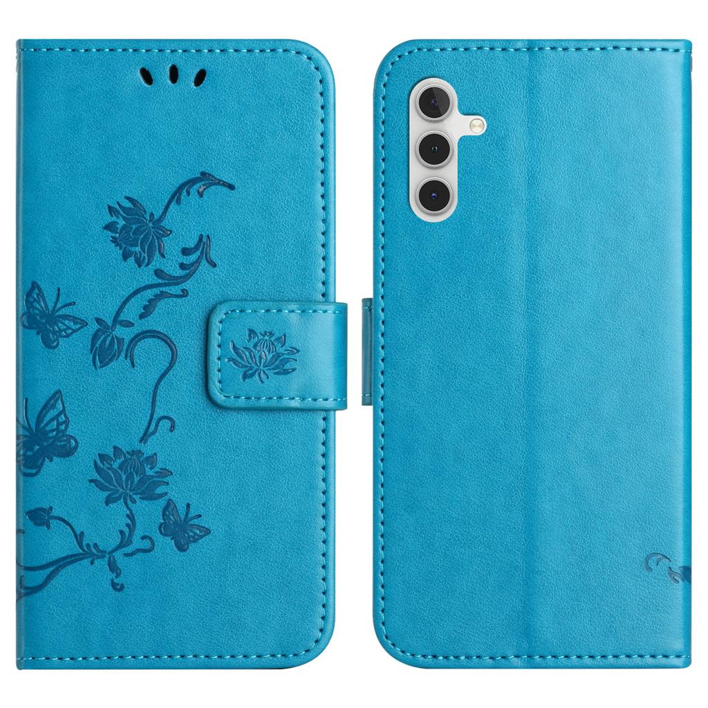For Samsung Galaxy A37 5G/A36 5G Case Wallet Stand Imprinted Butterfly Flower PU Leather Phone Cover