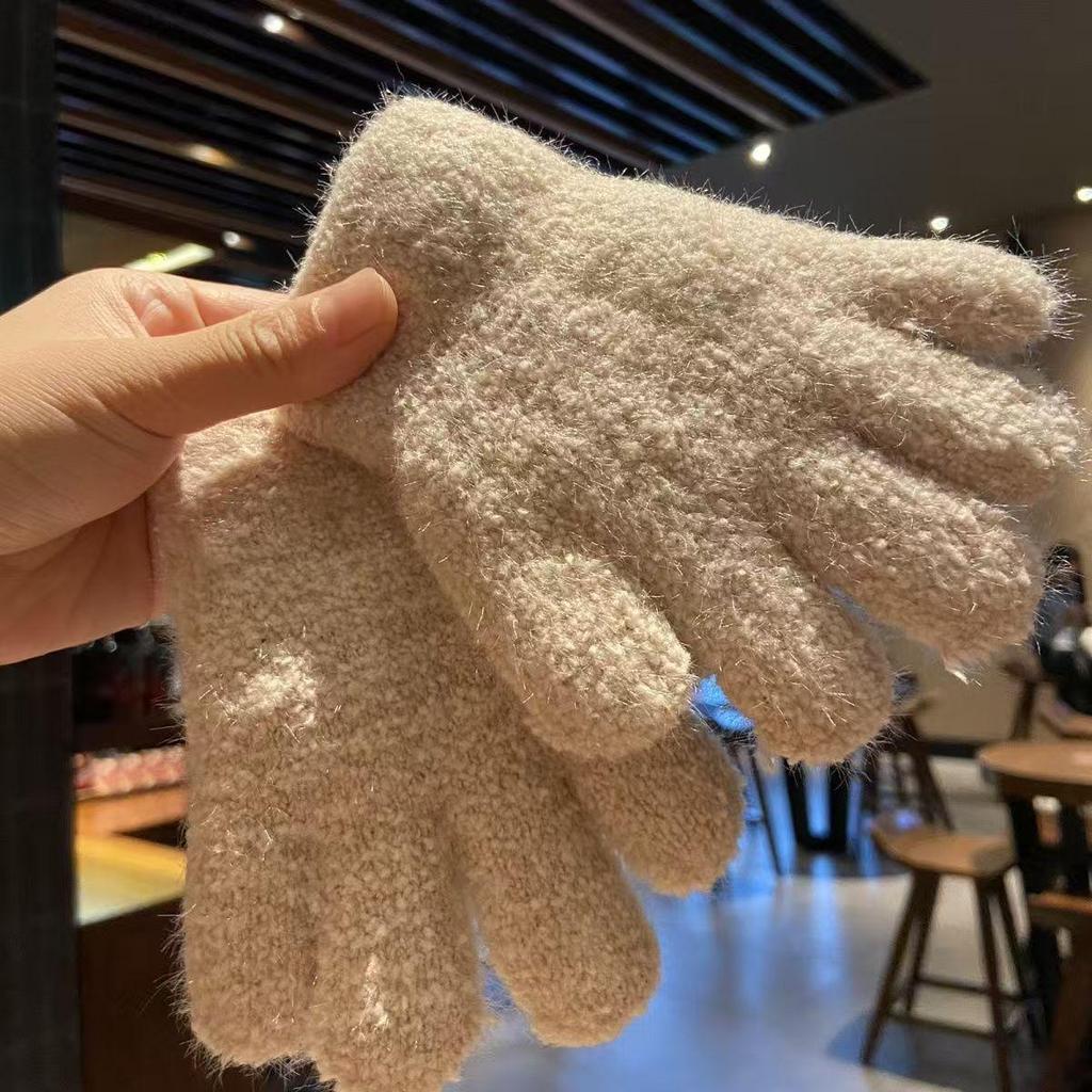 Warm Fleece-Lined Children's Gloves, Medium/Large, Ages 3-6, Thickened for Autumn/Winter, Cute Cold Protection for Students
