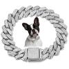 New Link Chain Dog Diamond Chain Collar Hip Hop Diamond Link Chain 15mm Inlaid Rhinestone Bling Diamond Dog