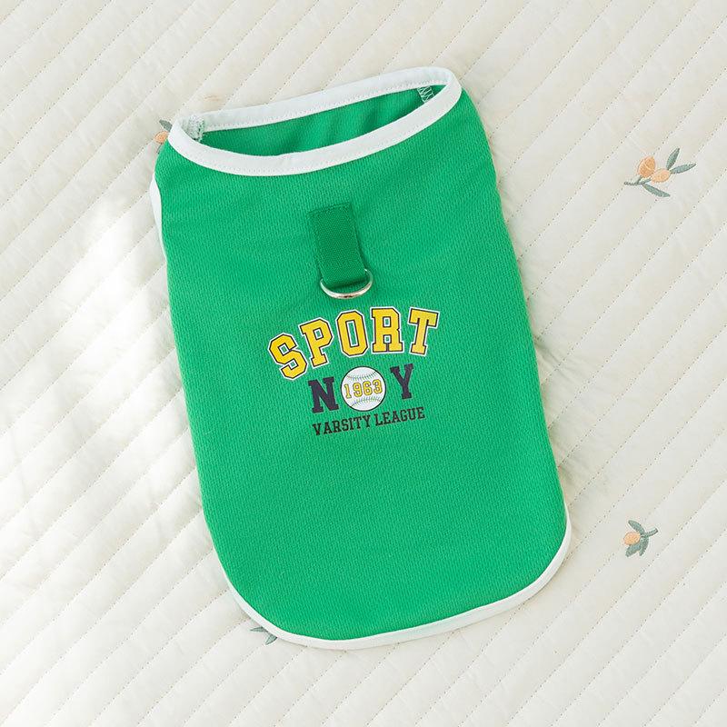 

Дышащий жилет для собак из ткани «птичий глаз», тяговый, для тедди и бигберов, тонкий, для маленьких и средних собак, кошек, одежда для питомцев, весна-лето XL (recommended weight 11-7.5 kg) зелёный