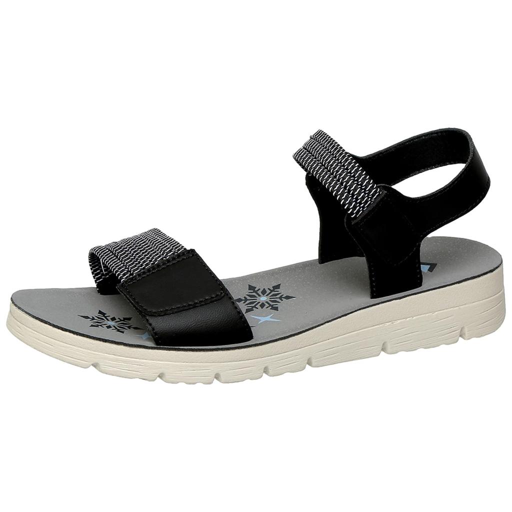 Women's Bohemian Style Printed Flat Sandals Adjustable Straps Lightweight Sole Comfortable Footwear for Casual Wear