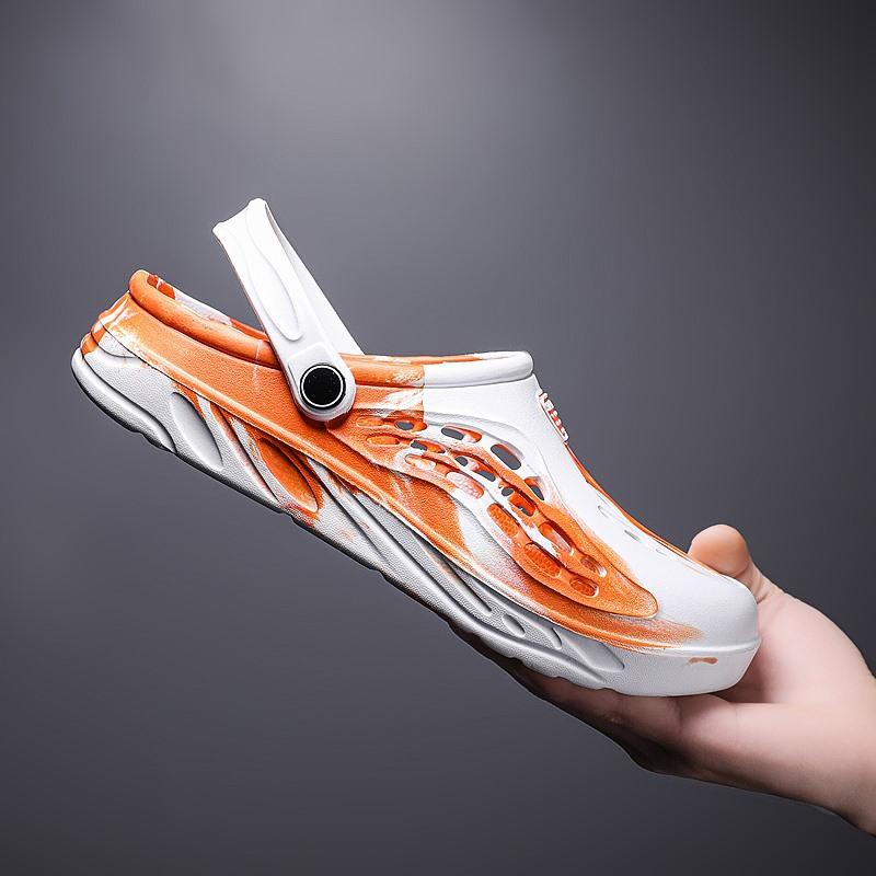 

Большие размеры новые легкие туфли с отверстиями мужские модные повседневные сандалии для отдыха на природе пляжная обувь один ботинок двойного назначения 44