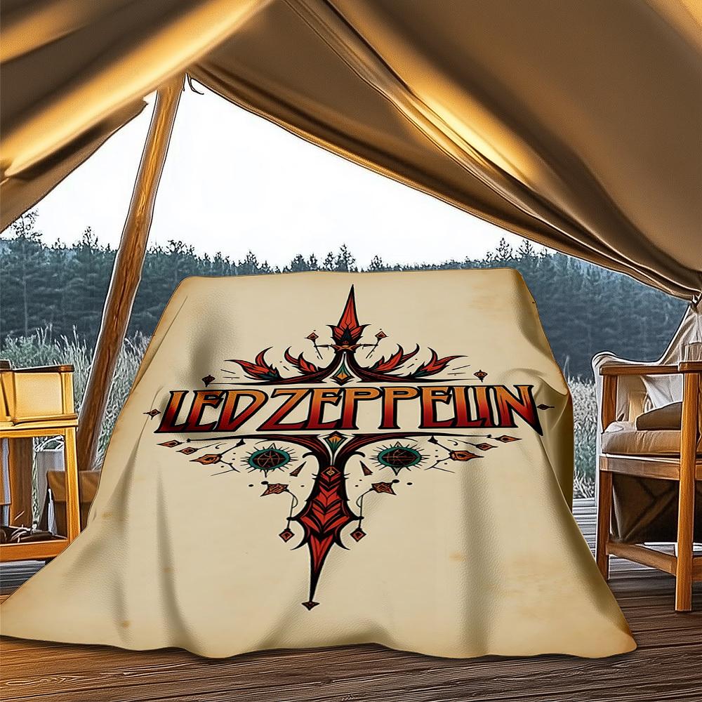 1pc Led Zeppelin Outdoor Flannel Blanket Gift For Boys Girls Adults, Family Friends