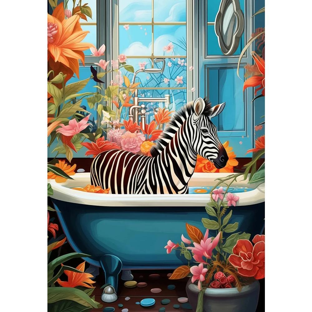 Funny Monkey Reading Newspaper OnToilet Canvas Print Black Cat Animal Bathroom Wall Art Poster for Modern Living Room Home Decor