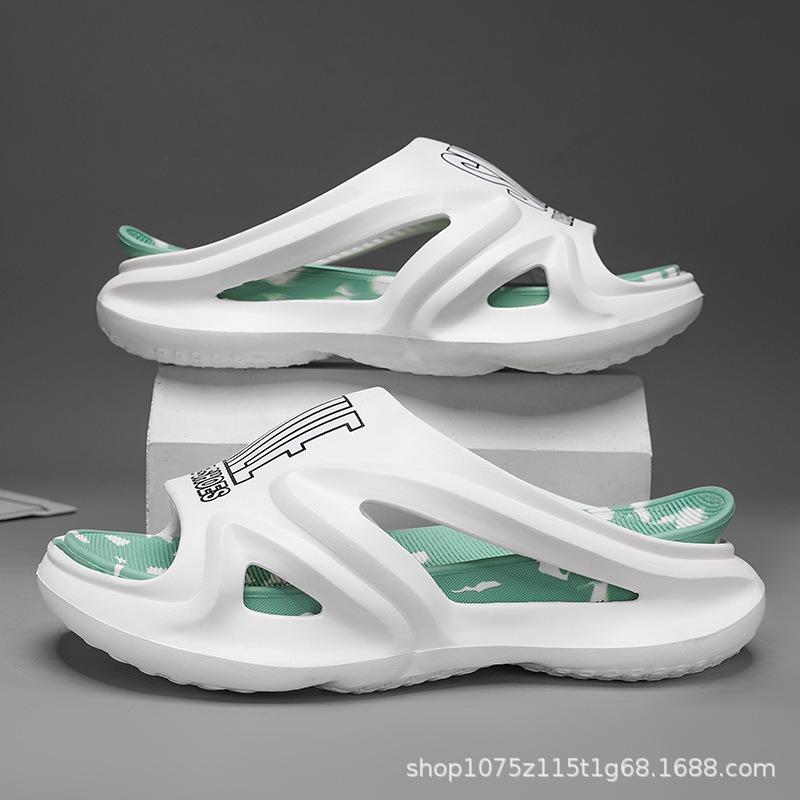 Summer new fashion outer wear men's and women's one-word drag thick-soled non-slip, light and breathable cool slippers, wearing sandals outside