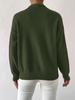 Women's Solid Color Loose Knit Sweater - Half-High Neck, Long Sleeve, Autumn/Winter Fashion.