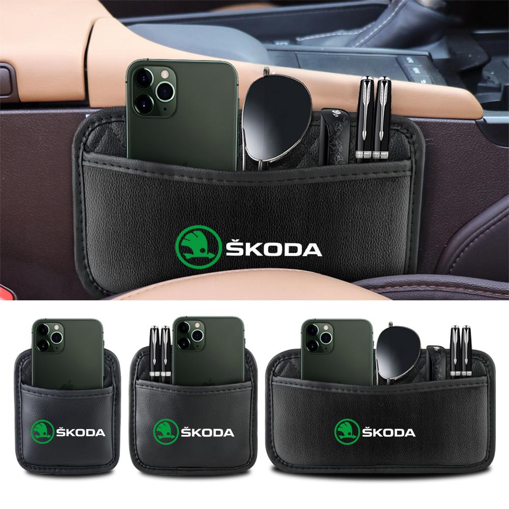 Car Storage Bags Seat Back Side Door Stowing Tidying Pocket For Skoda Octavia S Kodiaq Fabia Kamiq Karoq Rapid Scala Kami A7 VII