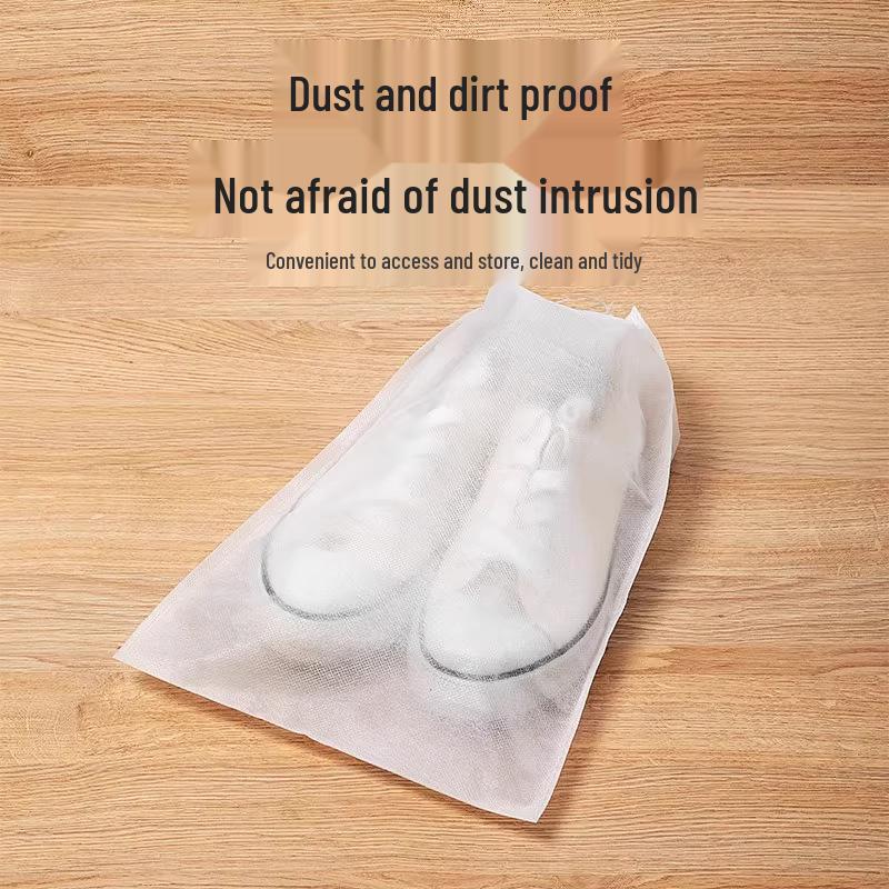Disposable Non-Woven White Shoe Storage Bag - Anti-Yellow, Dustproof, Sun-Drying Travel Shoe Cover