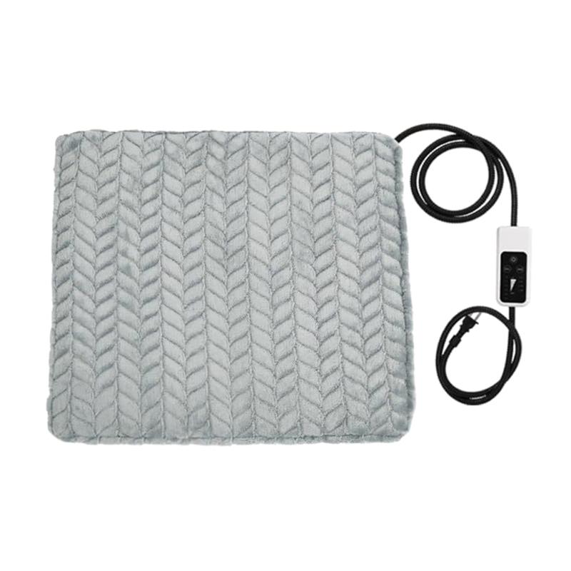 

Dog Cat Electric Blanket Heating Pad Pet Bed Mat Waterproof Anti-Bite Cord 6 Adjustable Temperature Chair Cushion Indoor S серый